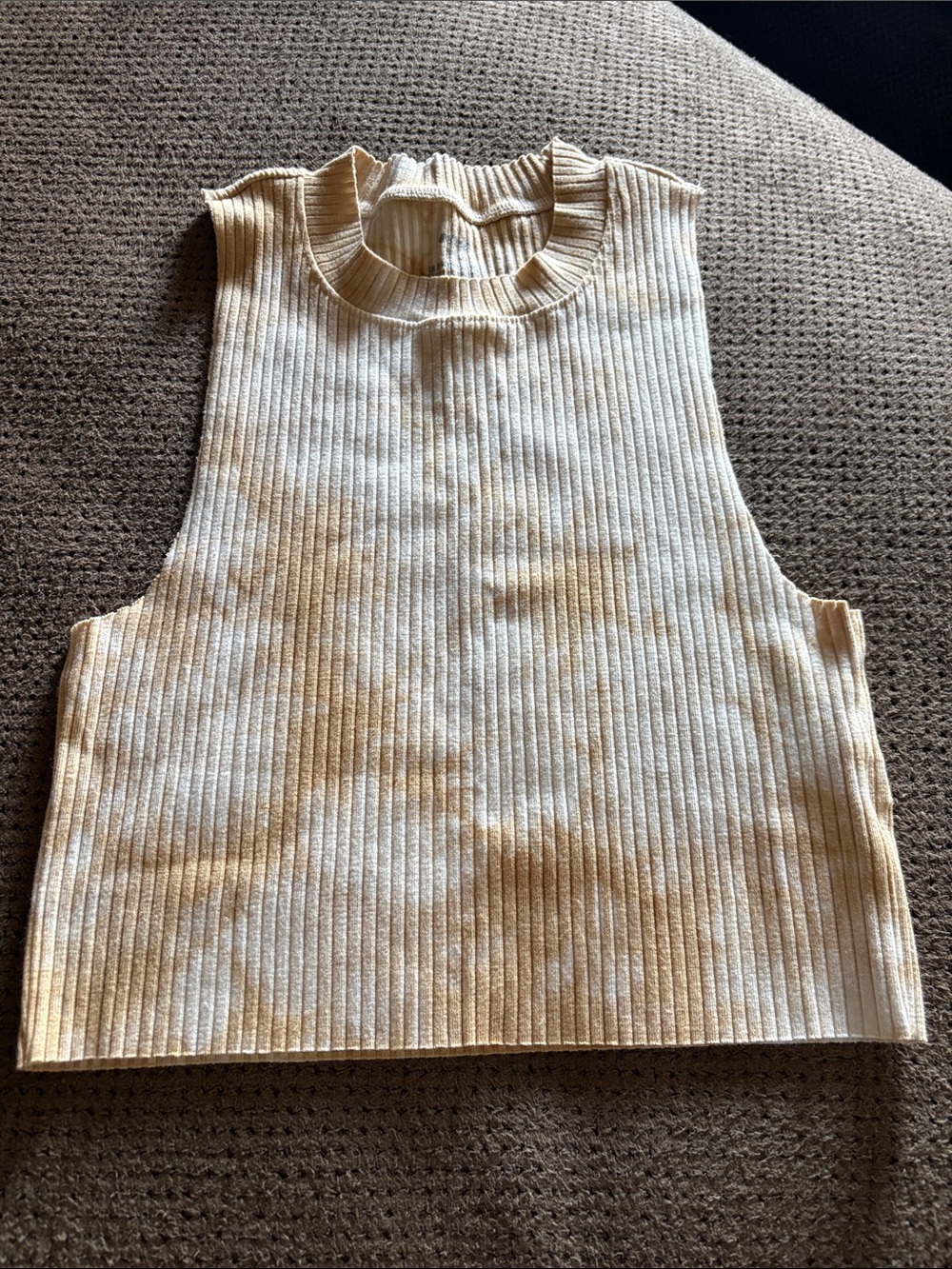 aerie Cream Ribbed Mock Neck Tank